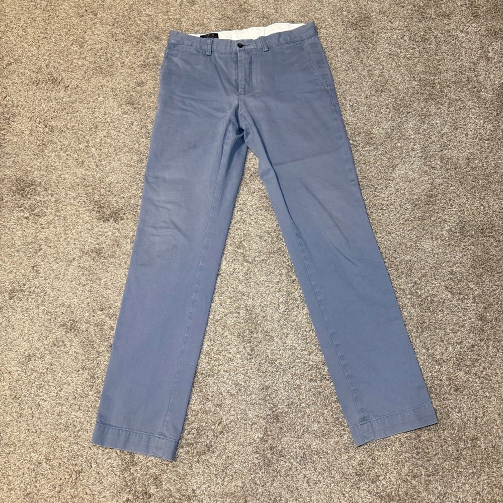 Polo Ralph Lauren Slim Fit Chino Pants Mens 32x34 Blue Cotton Twill Trousers